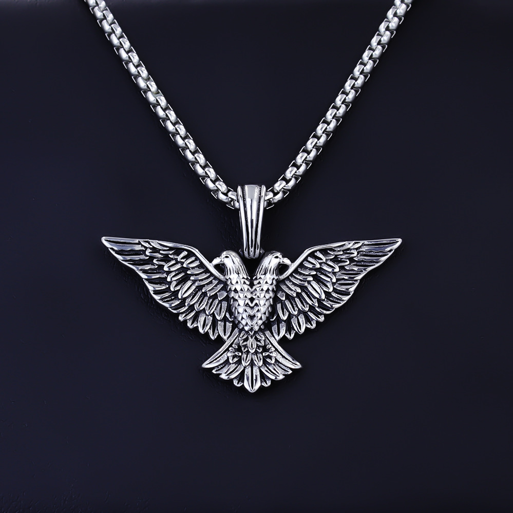 Collier pendentif ailes d'ange gothique en acier inoxydable_voghion.com