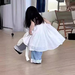 韩国童装2024春夏新款波拉韩版女童棉布公主吊带连衣裙蕾丝童套装