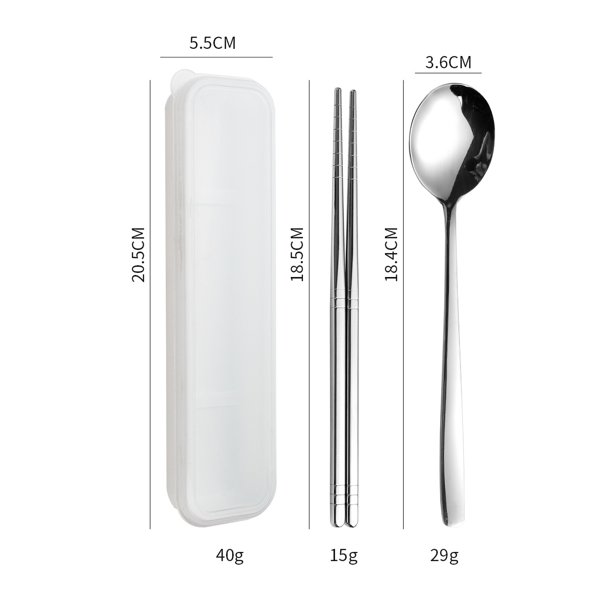 304 스틸[화이트] 숟가락+젓가락+상자