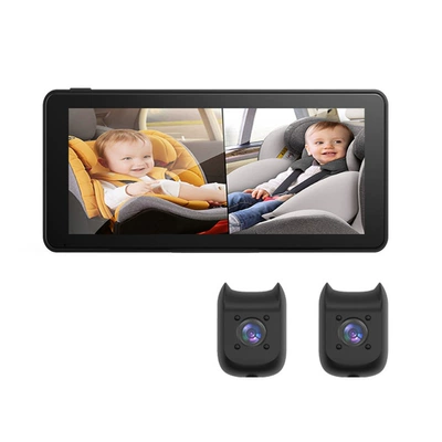 Dual camera baby safety seat monitor with night vision display 7inch baby caregiver (Car display) - high-definition-infrared-night-vision-dual-camera