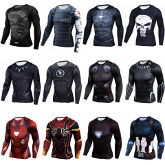 メンズtシャツ長袖男性高弾レオタード3dデジタルプリントtシャツ欧米