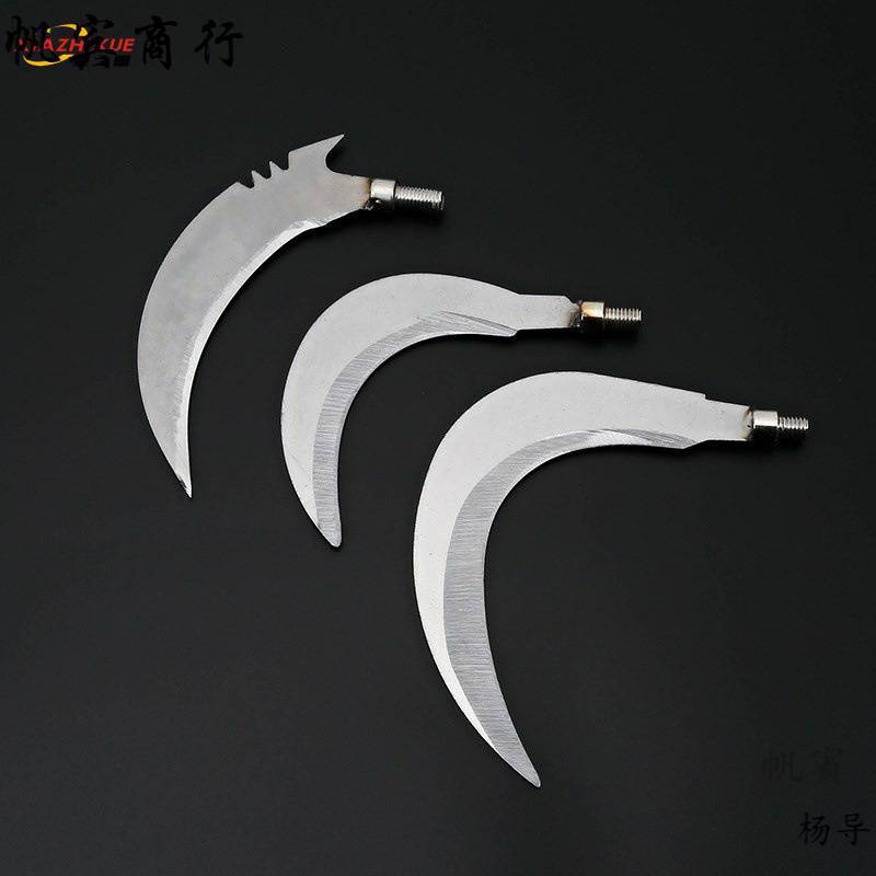 收割钓鱼割刀镰刀弯刀全钢多用途加厚锯齿勾刀打窝超轻锚