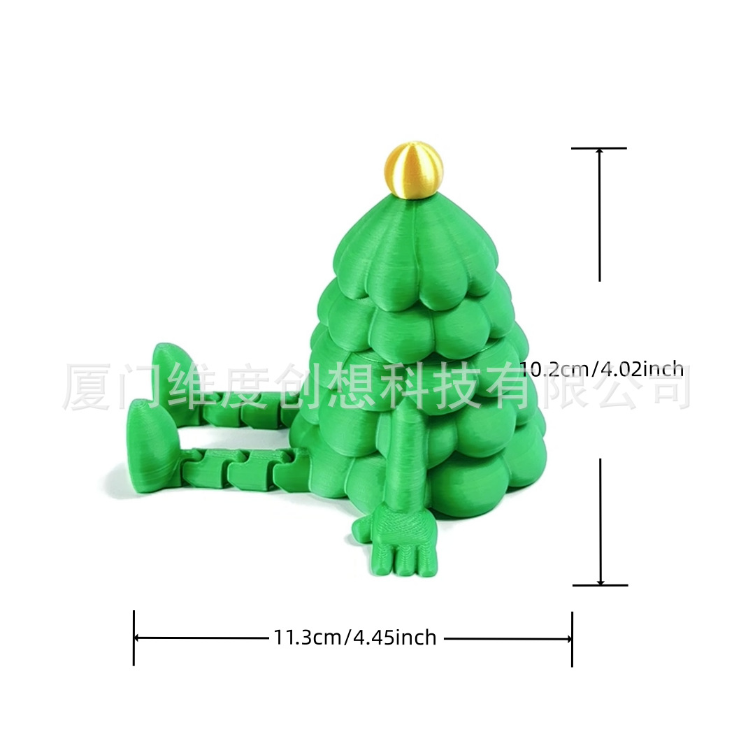 Creativo árbol de Navidad sentado impresión 3D juguetes decoración de Navidad día de San Valentín regalos puestos cajas de almacenamiento festivales