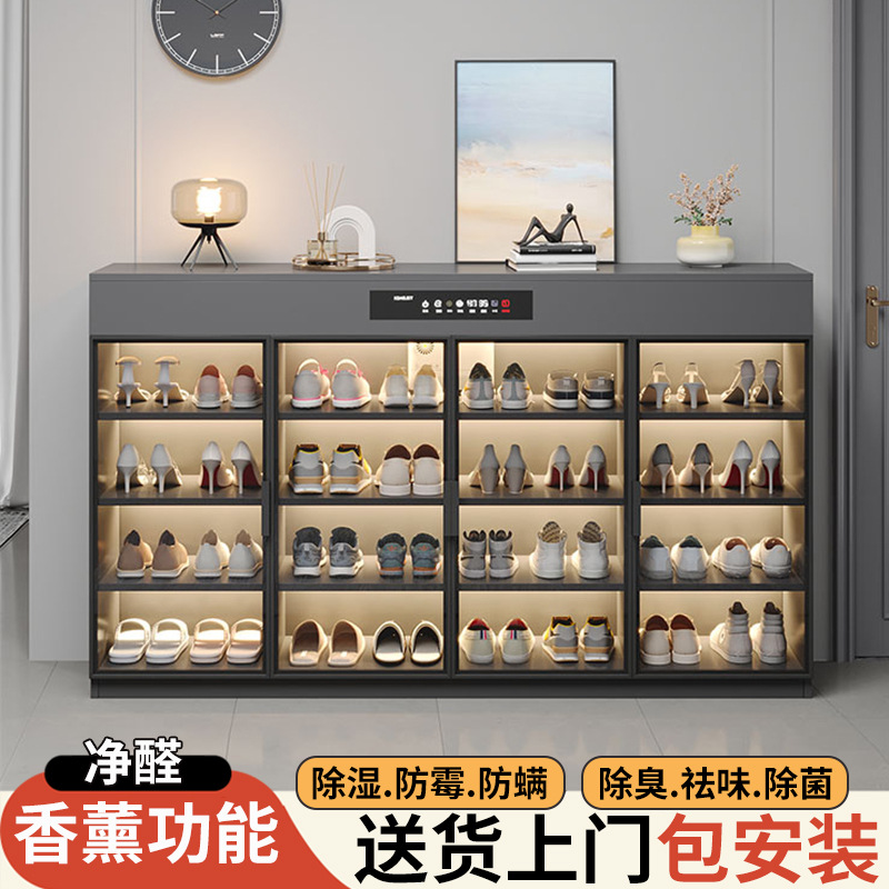 Intelligent Disinfection Shoe Cabinet for Home Entrance, Deodorizing and Sterilizing, Large Capacity, Multifunctional Entryway Cabinet for Living Room, Integrated Wall
