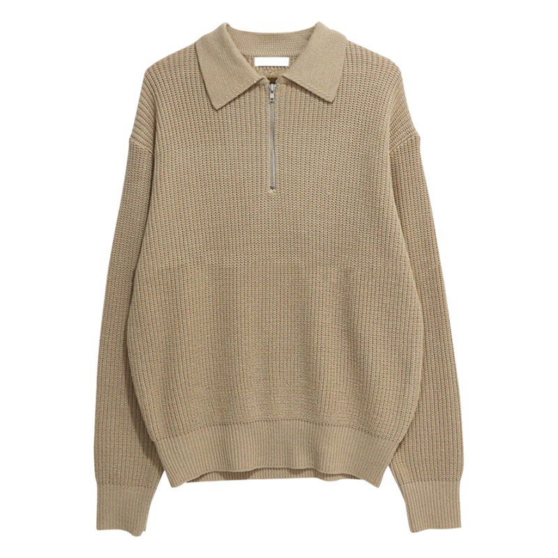 Media cremallera suéter de los hombres Otoño e Invierno japonés retro estilo coreano estilo perezoso suéter de solapa suelta suéter casual moda