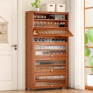 Large Capacity Shoe Rack Household Entry Door Multi-Layer Shoe Storage Cabinet Economical Transparent Dust-proof Door Flip Door Shoe Cabinet