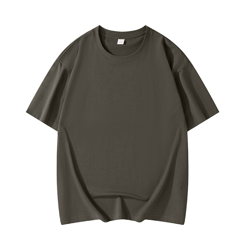 Camiseta blanca de manga corta de algodón puro para hombre, talla europea y americana extragrande de 280 g, personalizada, moderna y fresca para el verano. image 11