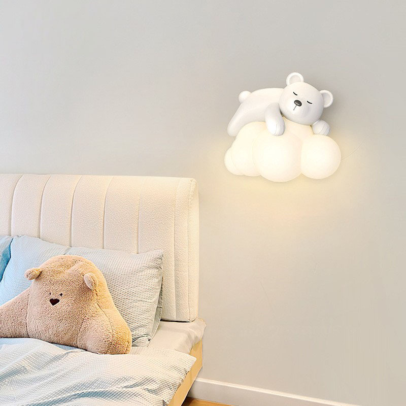 Cream cartoon creative sconce for bedroom