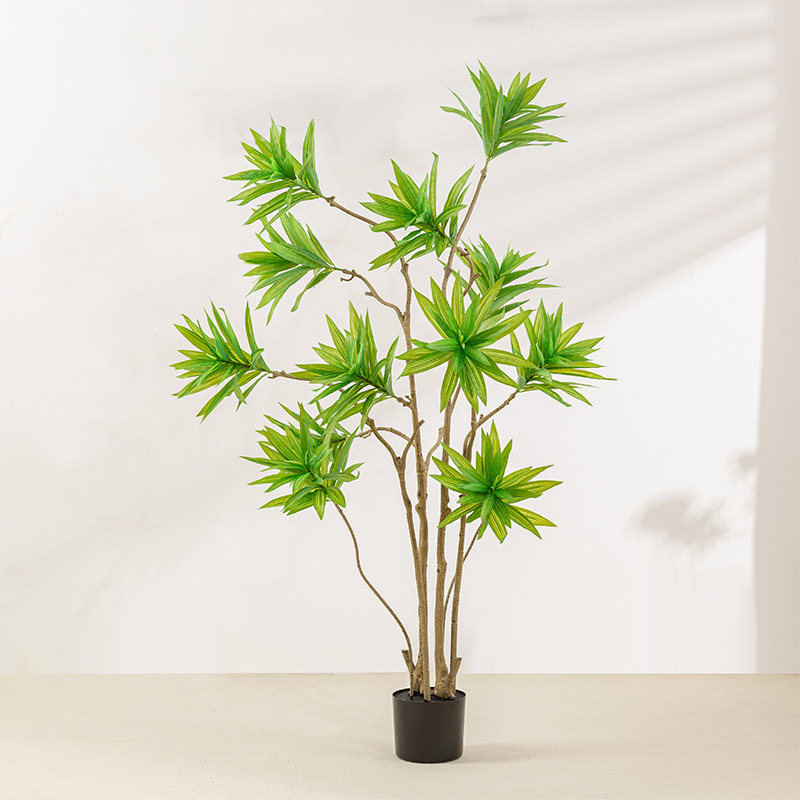 Comercio exterior nueva planta de simulación lirio de bambú en maceta gran piso árbol de simulación hogar decoración de interiores lirio de bambú