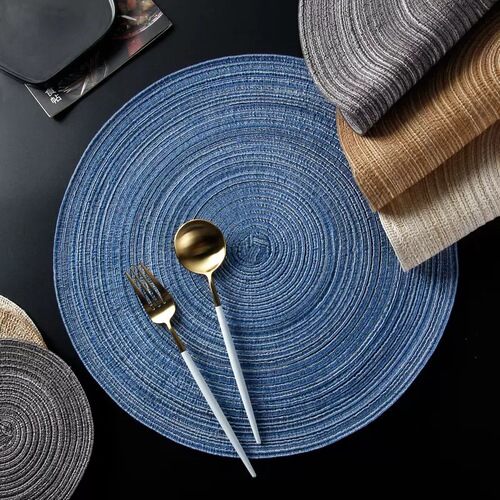 Cross-border simple western food mat, clay pot mat, cup mat, bowl mat, plate mat, circular mat, table mat, Nordic style heat insulation mat, dining table mat 