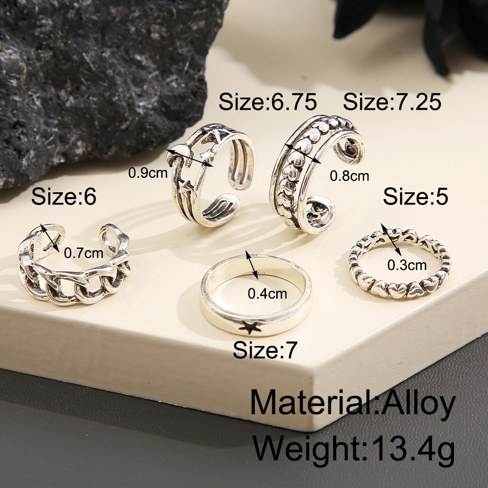 Fashion Heart Shape Alloy Plating Rings