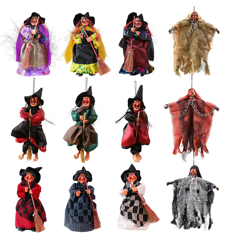 Scary Halloween Hanging Ghost With Chains – Glowing Electronic Laughing Skeleton, Red/Yellow/Black Cloak For Haunted House Party Decor_voghion.com