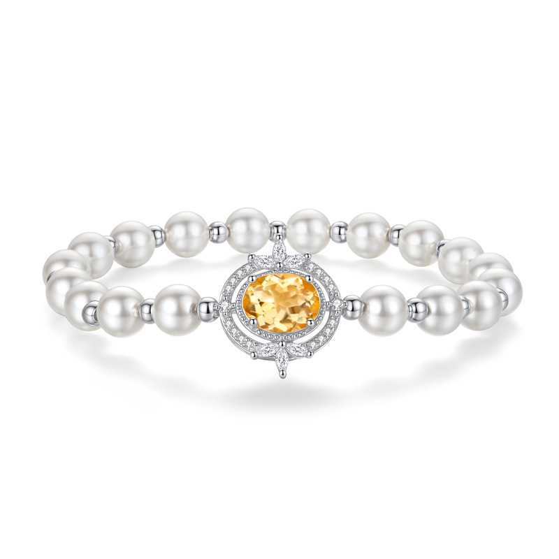 Pequeño libro rojo estilo caliente cuentas de concha joyería de cristal natural S925 pulsera de plata esterlina serie de tesoros de color premium femenino especial transfronterizo