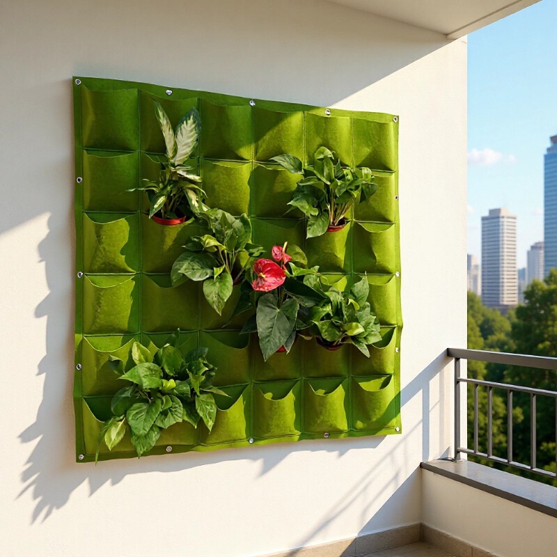 Vertical Greening Plant Bags, Balcony Wall-Mounted Multi-Port Plant Planting Bags, Greenwall Wall-Mounted Flower Pots