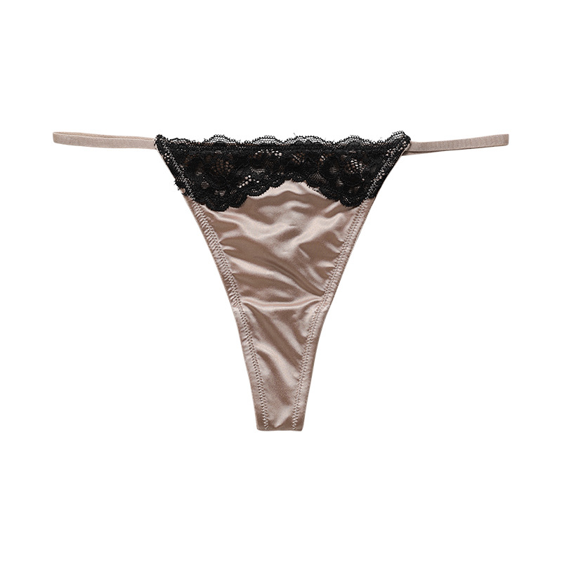 Encaje europeo y americano más tamaño sexy ropa interior en forma de T hielo seda yoga deportes invisible sexy cintura baja Tanga de las mujeres
