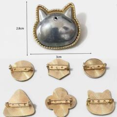 DIY 宋錦ブローチベース合金有名な生地トレイピン衣類装飾アクセサリー保険バックルピントレイ