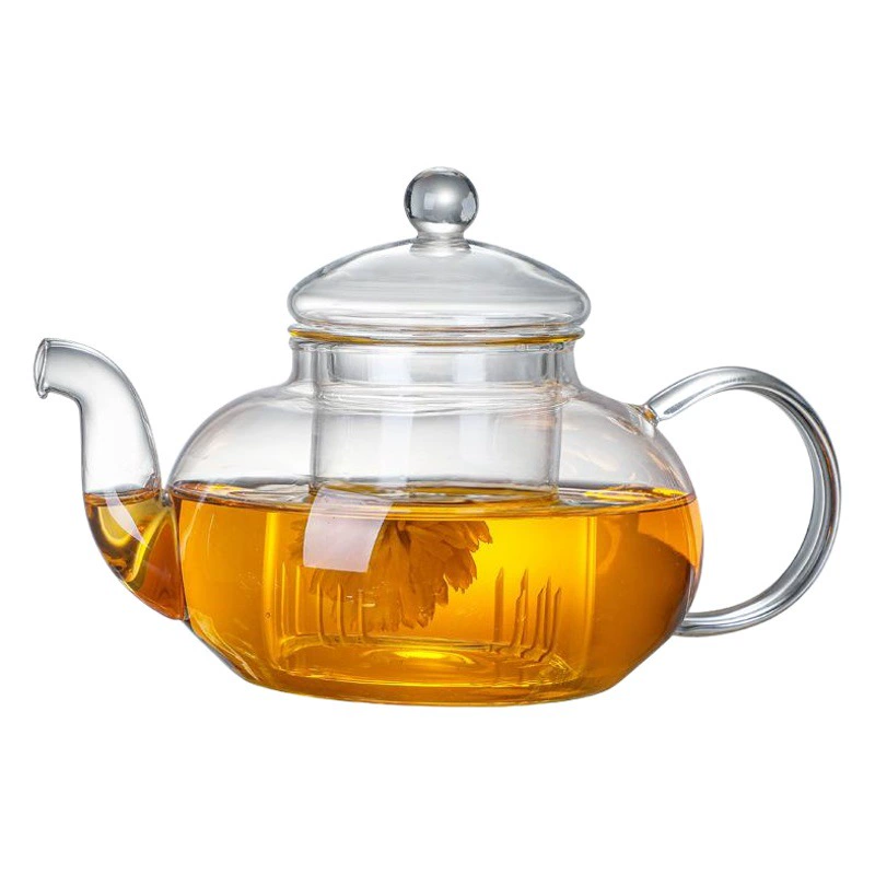 Цветочный чайник Стеклянный термостойкий стеклянный бытовой фильтр Чайник Разделение воды Одиночный горшок Костюм Стеклянный цветочный чайник