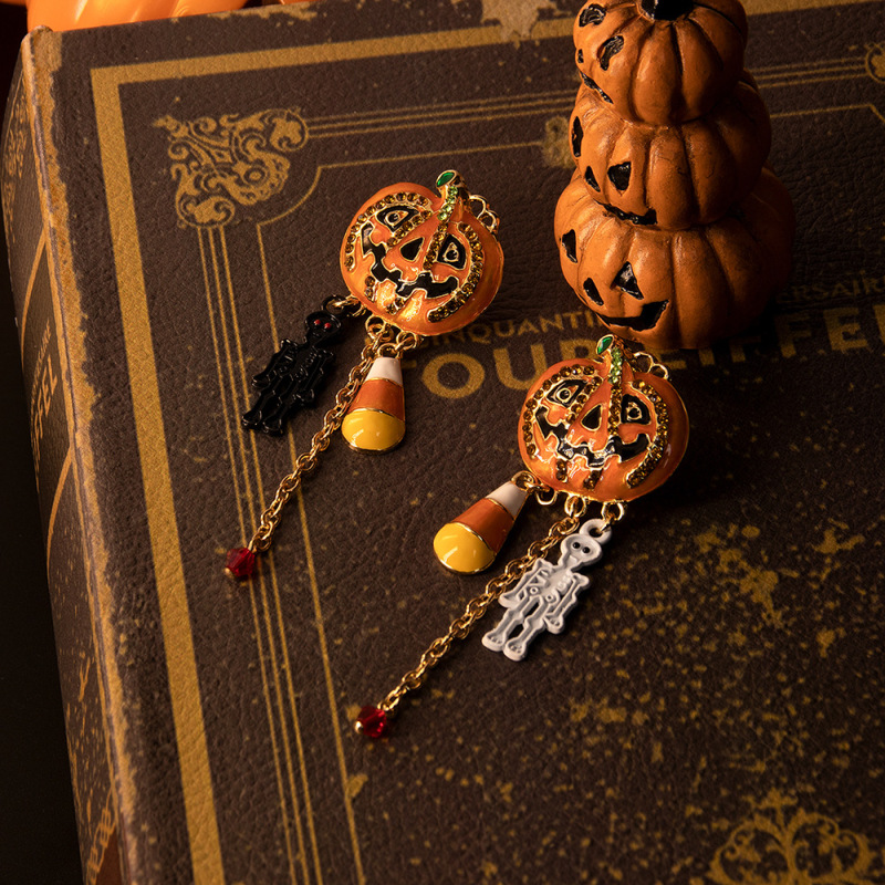 欧米のファッションはハロウィーンのかぼちゃのペンダントのイヤリングのフリンジの創意の個性の長いタイプはダイヤモンドの耳飾りを入れます。|undefined