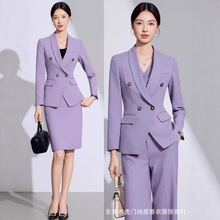 职业装西装套装女秋冬装气质女神范西服珠宝酒店经理美容师工作服