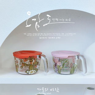 Amazon cross-border special for elegant flower baking glass scale measuring cup food grade measuring cup borosilicate glass