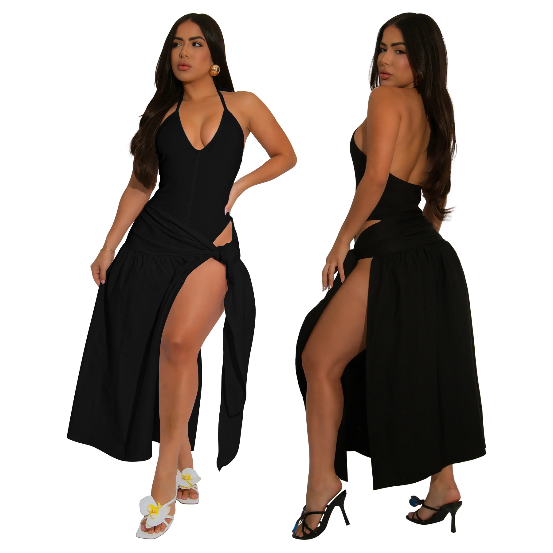284g Weight Sleeveless Sleeve Length Polyester Fabric Type Skirt Co-ord Set Sets Type 2 Pieces Set Quantity Holiday, Street Occasion Strap Neckline Slim Fit Type Solid Color Pattern Summer Season Women's Gender Streetwear Style Holiday Street Women's Streetwear Solid Color Polyester Skirt Co-ord Set Skirt Sets 56