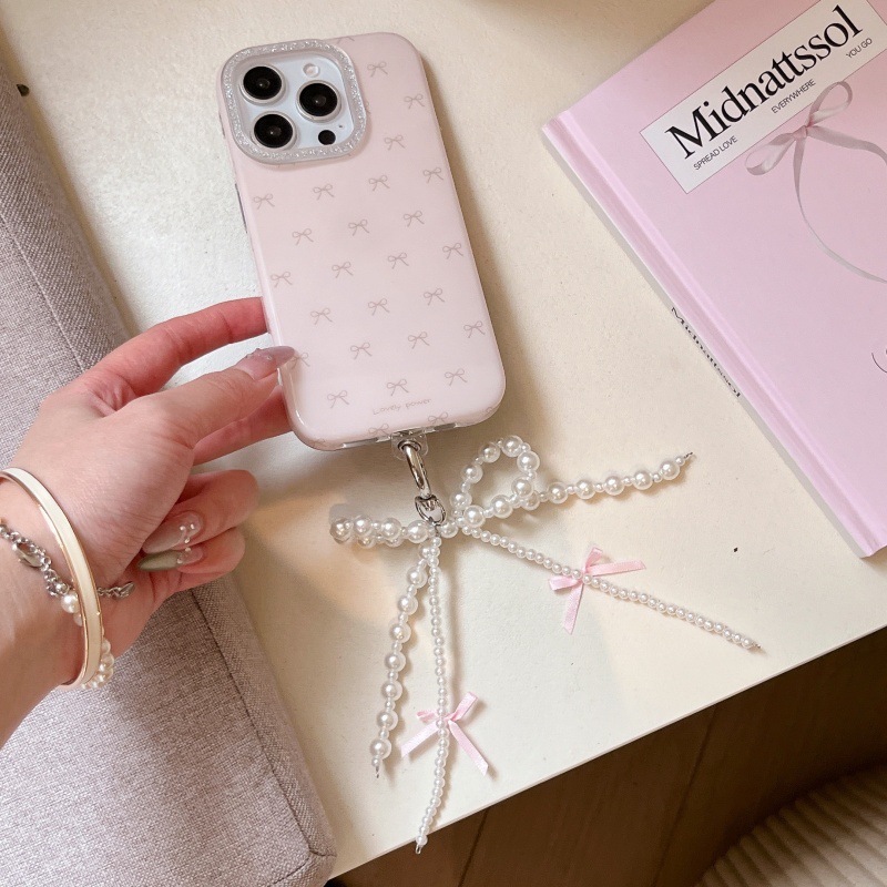 Chica ins rosa con lazo de pantalla completa para Apple 15ProMax/16 funda para teléfono móvil iphone14 nuevo 13