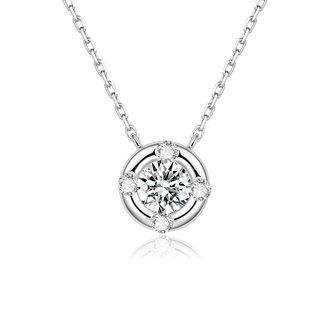 18k white gold single diamond necklace women bubble real diamond necklace 30 points laboratory artificial cultivation diamond clavicle chain