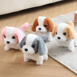 Toy Dog Plush Toy Robot Dog Can Walk and Bark Artificial Puppy Electric Toy Electronic Small Toy Cross-Border