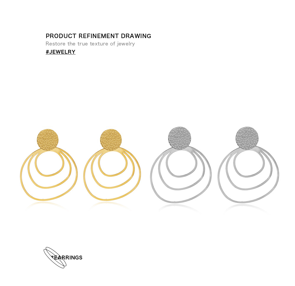 Fashion Geometric Stainless Steel Plating Drop Earrings 1 Pair