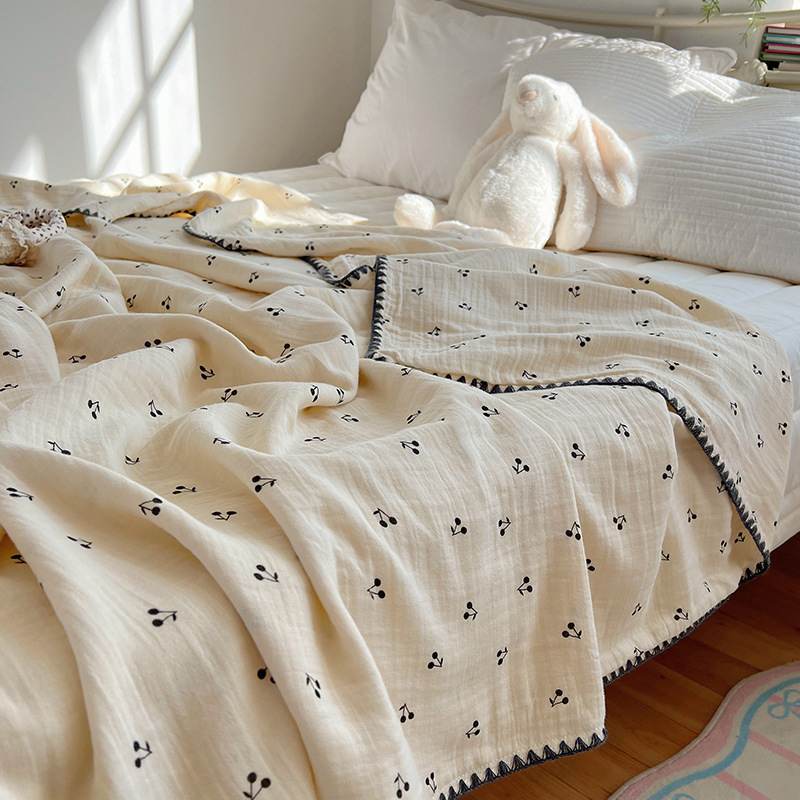 Classe A algodón de doble capa de hilo, manta de verano, manta de aire acondicionado de algodón delgada, manta de sofá dormitorio para cama image 9