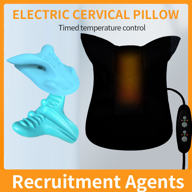 跨境 Finger pressure cervical pillow脊椎按摩枕富贵包矫正背垫