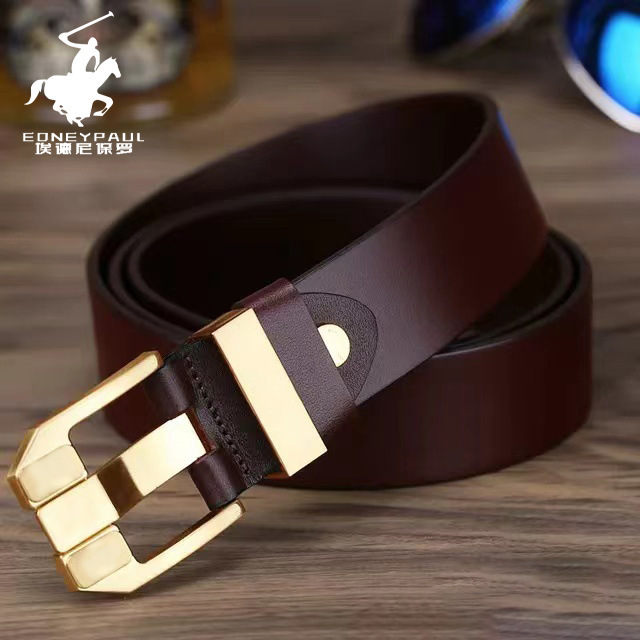 Men's Pin Buckle Leather Belt, Genuine Leather, Korean Style, Fashionable Casual Belt, Versatile Men's Belt, Wholesale from Manufacturer