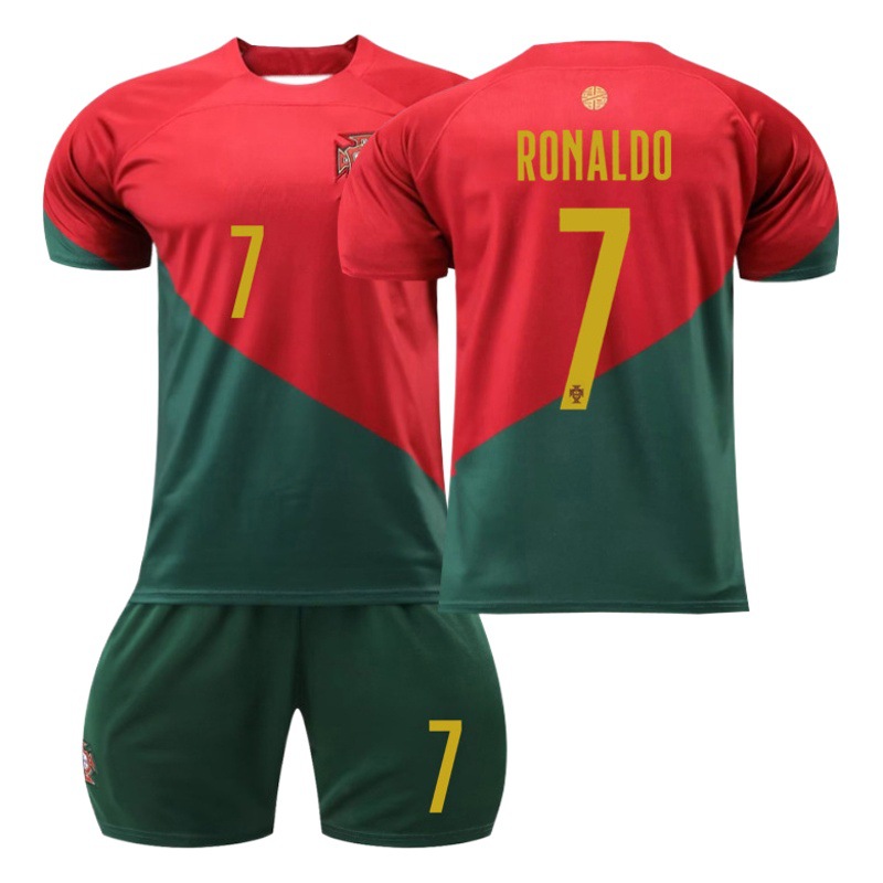 2223 Portugal Home Football Uniform No. 7 Ronaldo Jersey No. 8 B Fee No. 23 Phillix Jersey Set