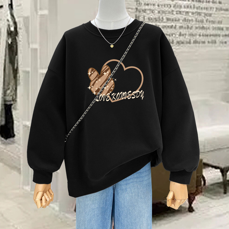 Factory wholesale New dopamine autumn wear high-grade design autumn and winter top fleece-lined thickened sweater for women