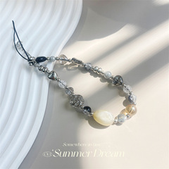 手機掛繩幸運山茶花手腕掛鏈短款女生串珠手機殼掛鏈牢固好看潮流