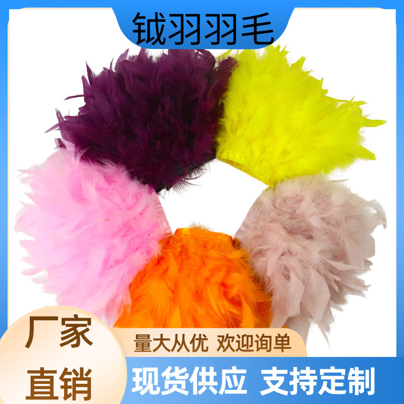 Turkey Feather Spot Wholesale Macaron Color Fire Cloth Edge Thickeneded Encrypted Clothing Accessories Earrings Chicken Feather Clothing