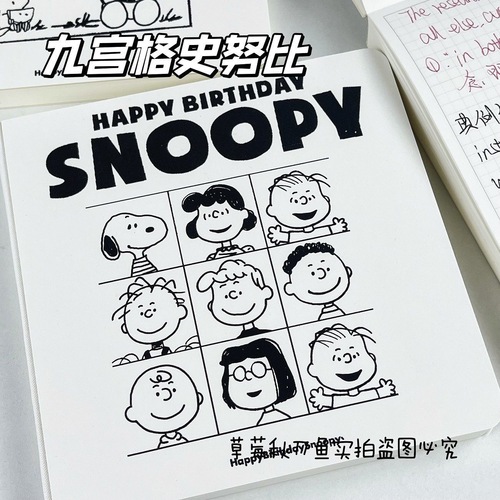 Snoopy square notebook thickened notebook student notepad ins style high value square notebook diary hand ledger