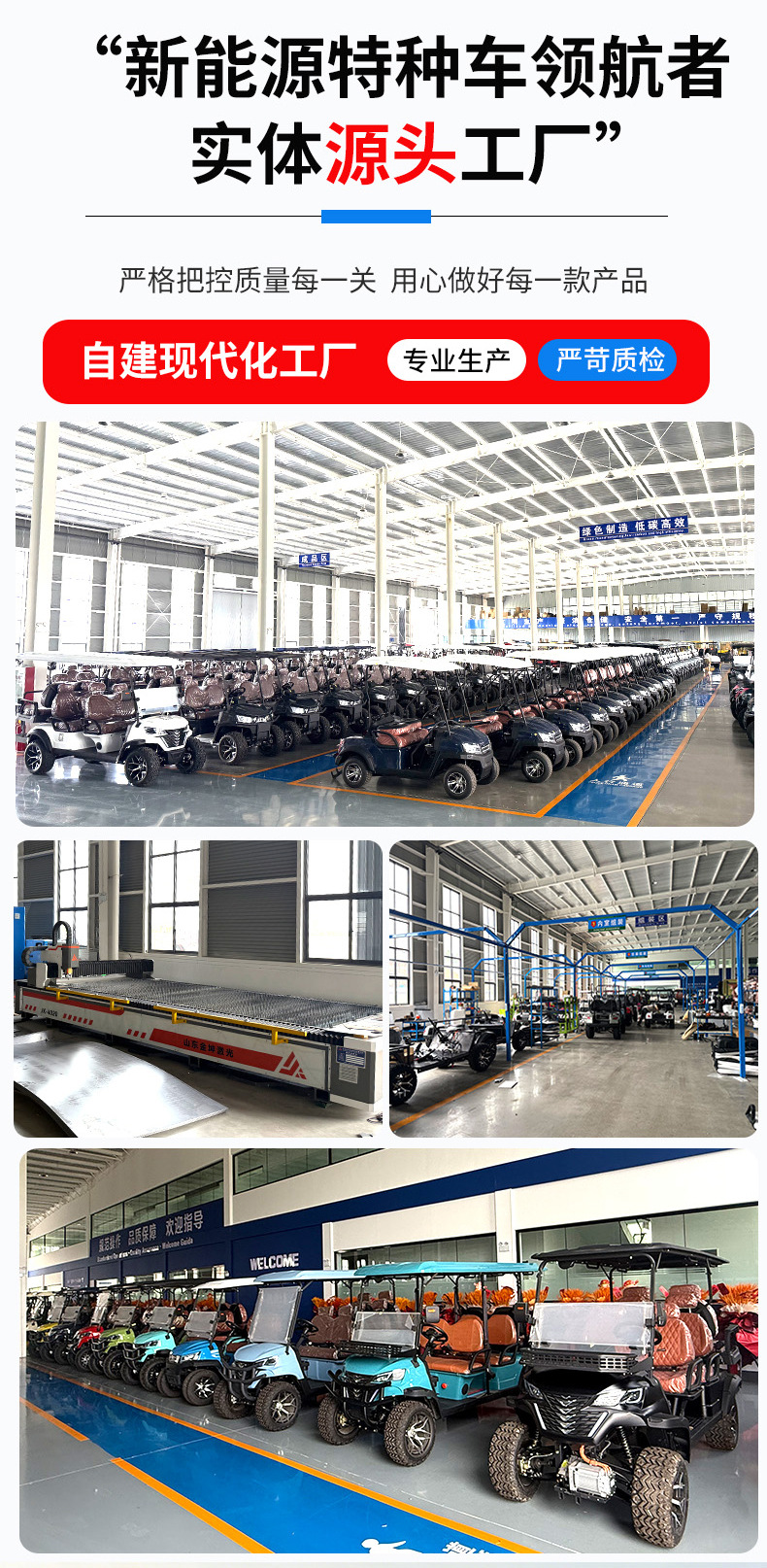 Mass Customization of Electric Golf Carts, Sightseeing Vehicles, Enterprise Park Shuttles, and Golf Carts Specifically for Golf Courses