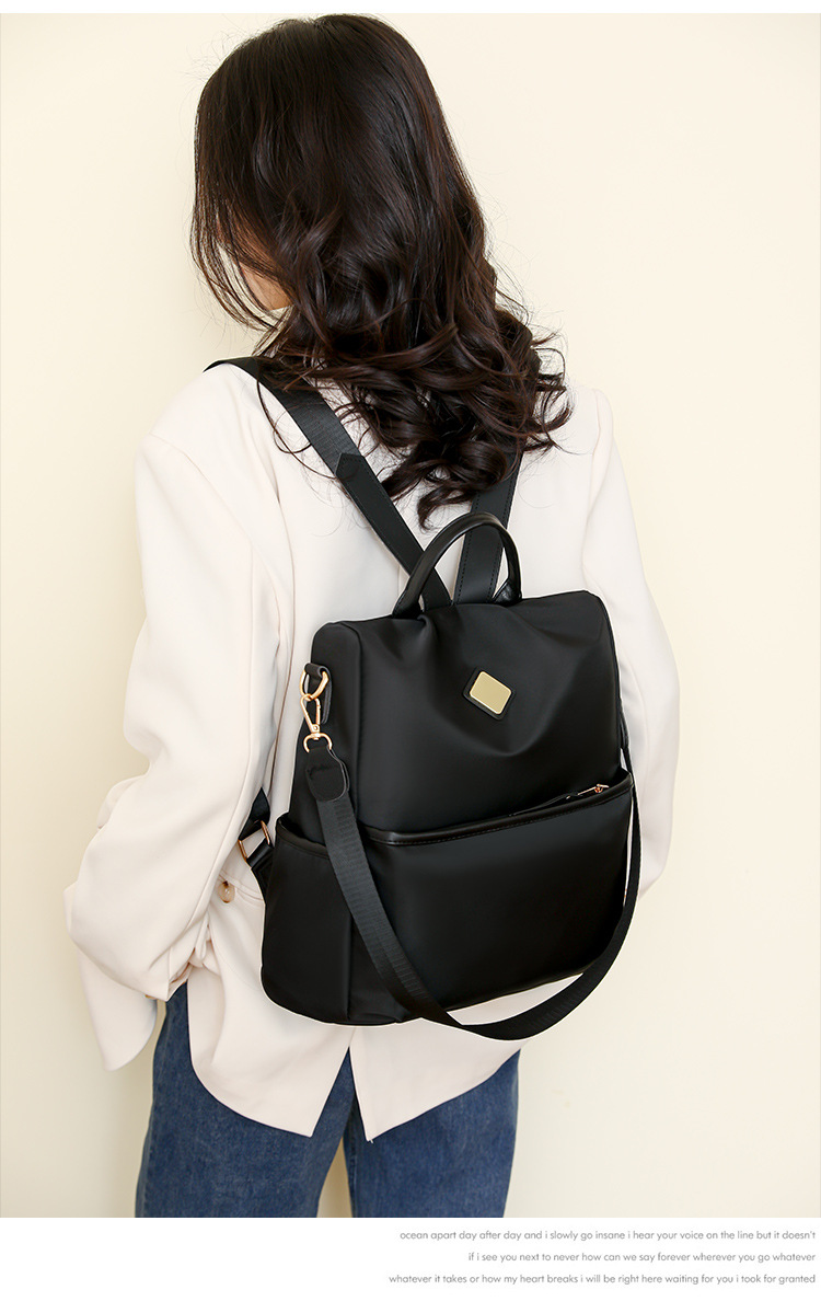 Waterproof 18 Inch Solid Color Street Women's Backpack display picture 4