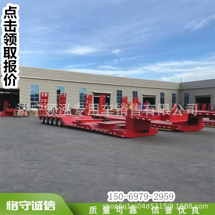 Надежный полуприцеп-низкорамник с 10m открытыми шинами