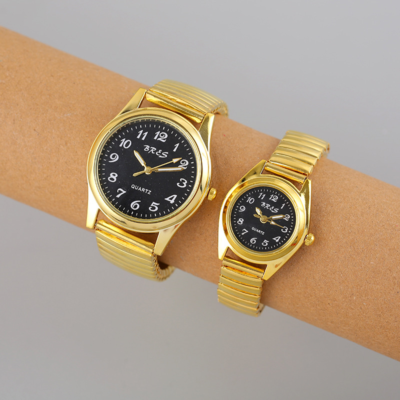 European and American Popular New Couple Watches Alloy Elastic Band Men's Watches Luminous Needle Women's Watches Wholesale