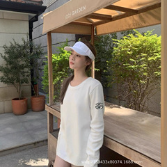 2025新款lulu华夫格长袖打底衫显瘦百搭圆领上衣女