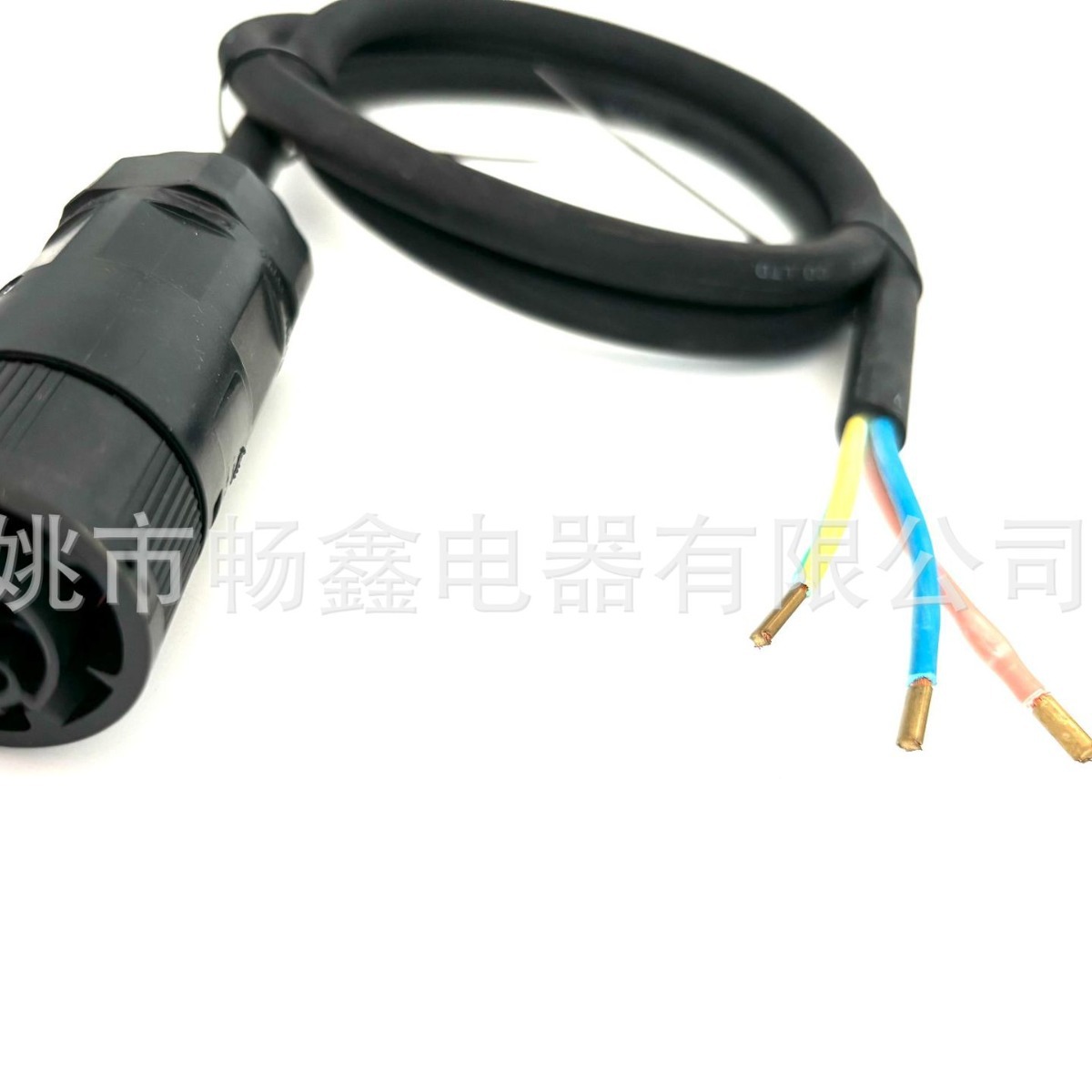 厂家直销 防水 打开尾 逆变器电缆 三孔 三芯 圆形 连接器