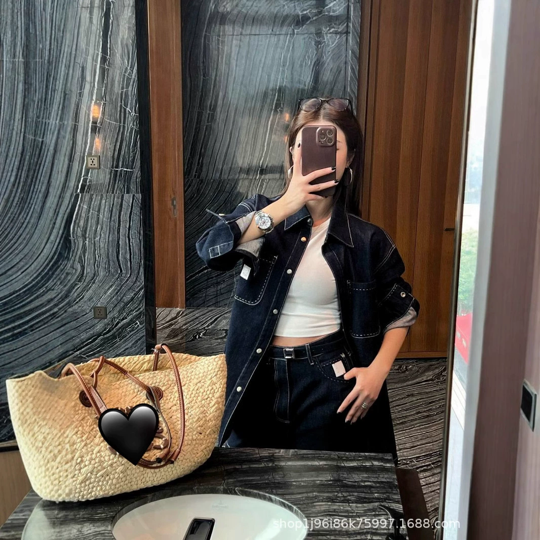 25 ранняя весна, новая повседневная свободная классическая джинсовая куртка с лацканами, универсальная высококачественная ретро-милая крутая утягивающая куртка