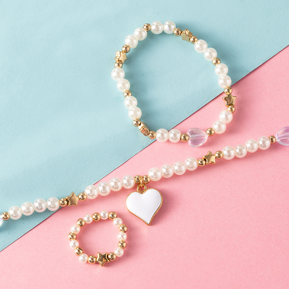 Wedding Occasion Fashion Geometric Imitation Pearl No Inlaid Kid'S Kids Necklaces