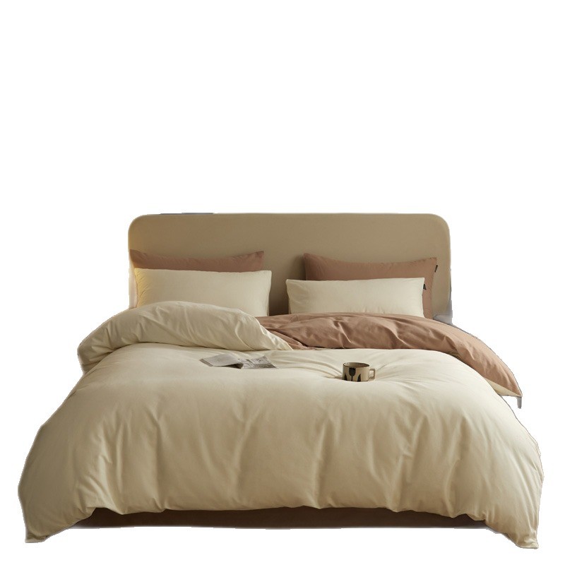 High-end Brushed Cotton Four-piece Bedding Set With Duvet Cover_voghion.com