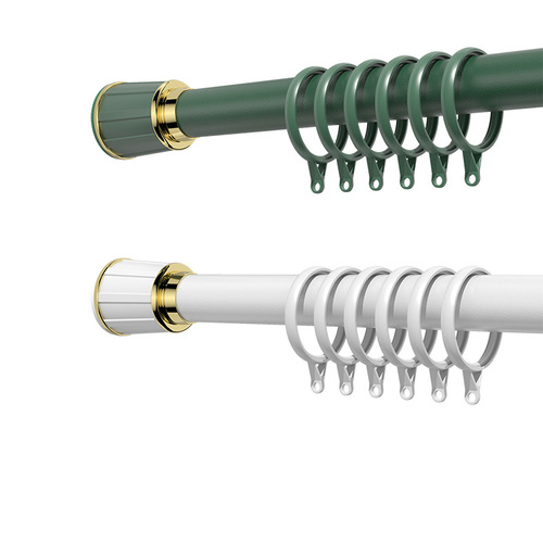 Curtain rod punch-free telescopic rod clothes drying rod balcony clothes drying rack support clothes hanging rod bathroom retractable shower curtain rod