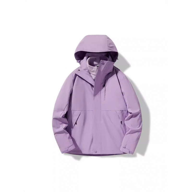 Compra grupal de chaquetas 2024, chaquetas impresas para hombres y mujeres, ropa de trabajo grupal tres en uno, a prueba de viento, impermeable, ropa de montañismo de otoño e invierno