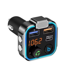 車載bluetooth mp3音楽プレーヤーbt5.0 fm送信機pd20w qc3.0携帯電話充電器