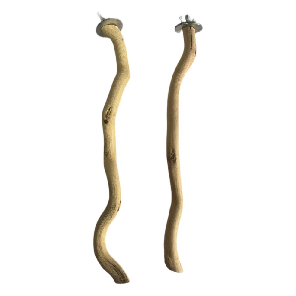 Cruz-frontera dragón madera pájaro soporte Rod natural madera maciza pájaro soporte Parrot aves suministros molienda garra hábitat aves jaula accesorios de jaula de aves